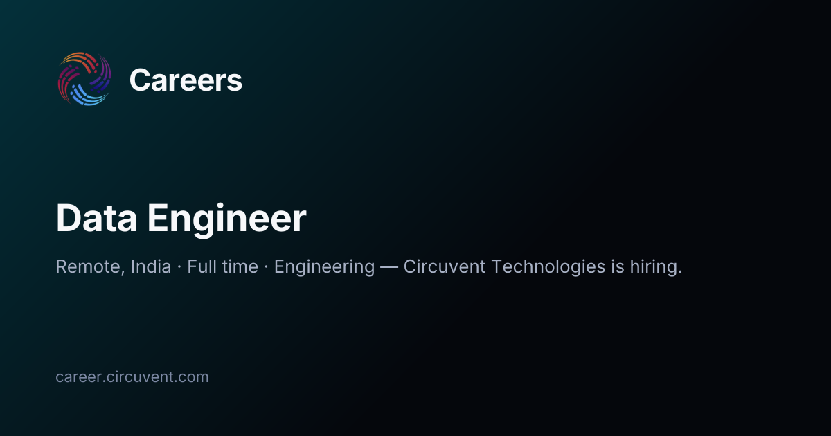 Data Engineer · Circuvent Careers